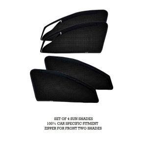 Magnetic Zipper Sun Shades Car Curtains for Maruti Swift 2nd Generation (Set of 4)